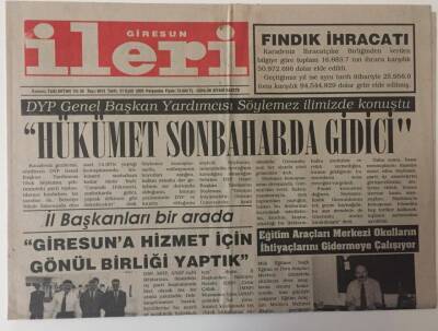 Giresun İleri Gazetesi 21 Eylül 2000 - Giresuna Hizmet İçin Gönül Birliği Yaptı GZ13479 - 2