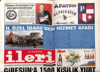 Giresun İleri Gazetesi 21 Eylül 2011 - Giresuna 1500 Kişilik Yurt GZ108204 - 1