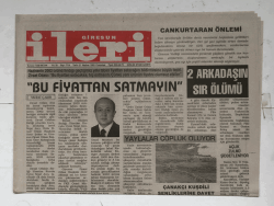 Giresun İleri Gazetesi 21 Haziran 2003 - 2 Arkadaşın Sır Ölümü GZ5908 - 2
