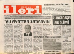 Giresun İleri Gazetesi 21 Haziran 2003 - İki Arkadaşın Sır Ölümü GZ101691 - 1