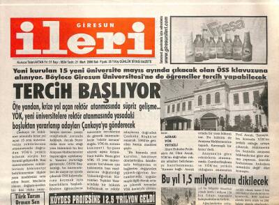 Giresun İleri Gazetesi 21 Mart 2006 - Köydes Projesine 12,5 Trilyon Geldi GZ108712 - 1
