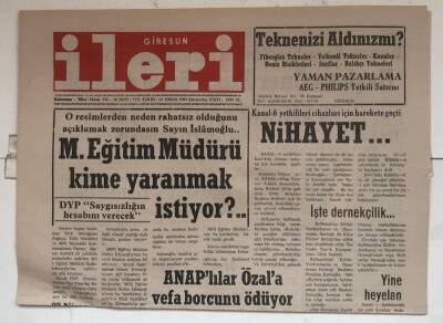 Giresun İleri Gazetesi 21 Nisan 1993 - Şükrü Bayram Koltuğuna Oturdu GZ7578 - 1