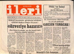 Giresun İleri Gazetesi 21 Nisan 1995 - DOKAP Konusunda Görüşlerini Aldığımız GİSİAD Başkanı Doğan Köymen : Özveriye Hazırız GZ157580 - Gökçekoleksiyon