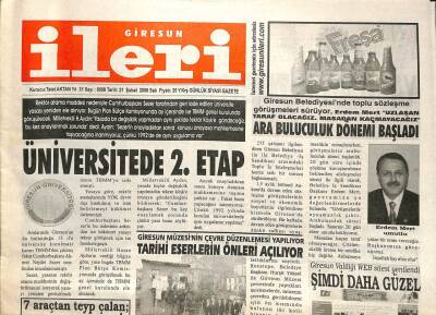 Giresun İleri Gazetesi 21 Şubat 2006 - Üniversitede 2. Etap GZ101651 - 1