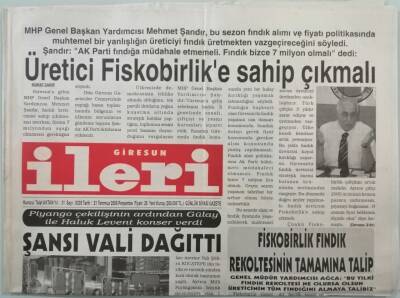 Giresun İleri Gazetesi 21 Temmuz 2005 Şansı Vali Dağıttı - GZ44900 - 2