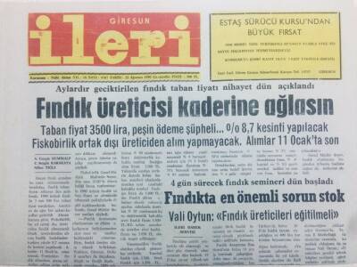 Giresun İleri Gazetesi 22 Ağustos 1990 - Fındık Üreticisi Kaderine Ağlasın GZ40803 - 1