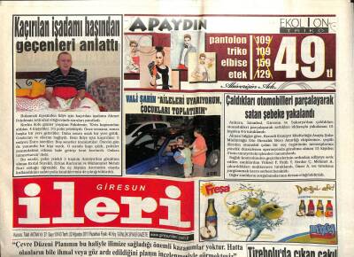 Giresun İleri Gazetesi 22 Ağustos 2011 - Giresunsporda Büyük Tehlike GZ103003 - 2
