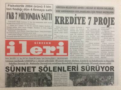 Giresun İleri Gazetesi 22 Haziran 2005 - Krediye 7 Proje GZ32323 - 1