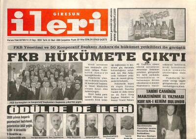 Giresun İleri Gazetesi 22 Mart 2006 - FKB Hükümete Çıktı GZ108713 - 1