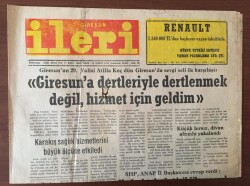 Giresun İleri Gazetesi 22 Şubat 1992 -Giresun un 29.Valisi Atilla Koç Giresun da Sevgi Seli İle Karşılandı GZ10213 - 1