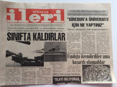 Giresun İleri Gazetesi 22 Şubat 2000 - Siyasetçiler Sınıfta Kaldı Memlekete Hizmet Getiren Yok GZ39199 - 1