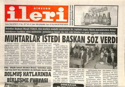 Giresun İleri Gazetesi 22 Şubat 2006 - Dolmuş Hatlarında Birleşme Furyası GZ101654 - 2