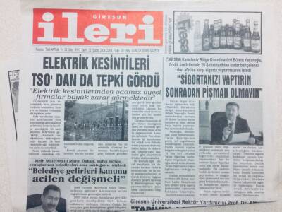 Giresun İleri Gazetesi - 22 Şubat 2008 - Elektrik Kesintileri TSOdan Da Tepki Gördü GZ46504 - 2