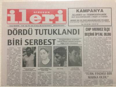 Giresun İleri Gazetesi 22 Temmuz 2003 - CHP Merkez İlçe Seçimi İptal GZ38333 - 1