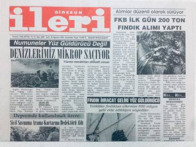 Giresun İleri Gazetesi 23 Ağustos 2000 - Denizlerimiz Mikrop Saçıyor GZ41062 - 1
