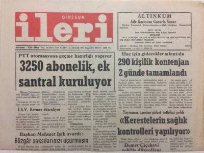 Giresun İleri Gazetesi 23 Aralık 1993 - 3250 Abone İçin Ek Santral Kuruluyor GZ38295 - 1