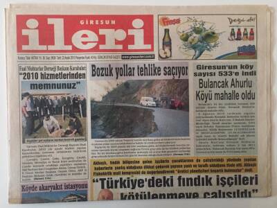 Giresun İleri Gazetesi 23 Aralık 2010 - Türkiyedeki Fındık İşçileri Kötülenmeye Çalışıldı GZ31204 - 1