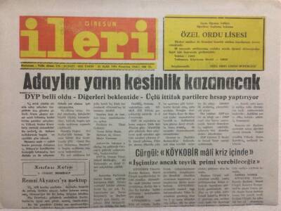 Giresun İleri Gazetesi 23 Eylül 1991 - Adaylar Yarın Kesinlik Kazanacak GZ32533 - 1