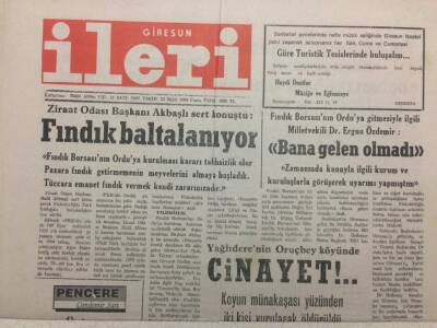Giresun İleri Gazetesi 23 Eylül 1994 - Fındık Baltalanıyor GZ38309 - 1