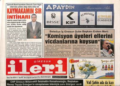 Giresun İleri Gazetesi 23 Eylül 2011 - Caner Akgünün Sır İntiharı GZ108306 - 1