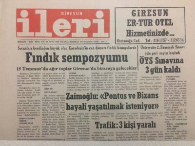 Giresun İleri Gazetesi 23 Haziran 1994 - Fındık Sempozyumu GZ38322 - 1