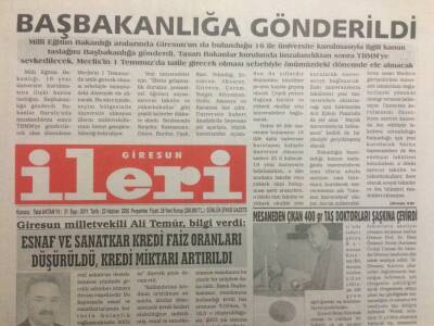 Giresun İleri Gazetesi 23 Haziran 2005 - Başkanlığa Gönderildi GZ32328 - 1