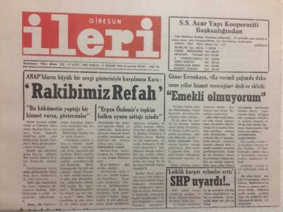 Giresun İleri Gazetesi 23 Kasım 1992 - Rakibimiz Refah GZ32460 - 1