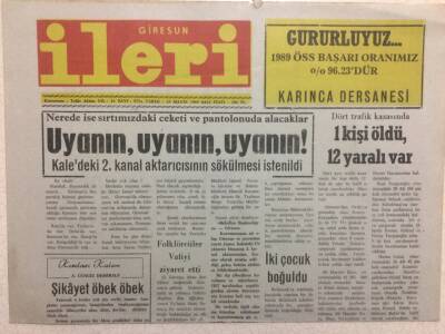 Giresun İleri Gazetesi 23 Mayıs 1989 - Kulüp Anahtarı Adam Arayabilir GZ32611 - 1