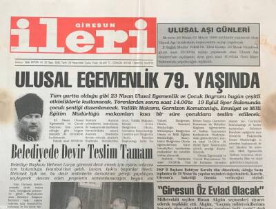 Giresun İleri Gazetesi 23 Nisan 1999 -Ulusal Egemenlik 79. Yaşında GZ30876 - 1