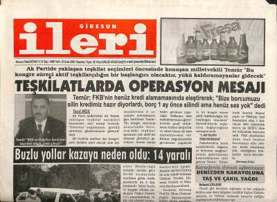 Giresun İleri Gazetesi 23 Ocak 2006 - Teşkilatlarda Operasyon Mesajı GZ108695 - 1