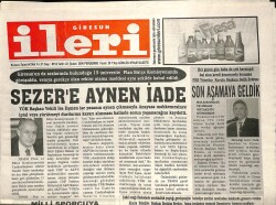 Giresun İleri Gazetesi 23 Şubat 2006 - Sezere Aynen İade GZ101655 - 1