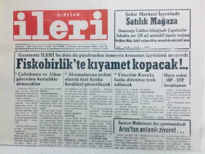 Giresun İleri Gazetesi 23 Temmuz 1992 - Fiskobirlikte Kıyamet Kopacak GZ41449 - 1