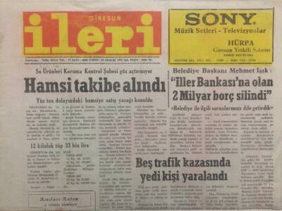 Giresun İleri Gazetesi 24 Aralık 1991 - Hamsi Takibe Alındı GZ32595 - 1