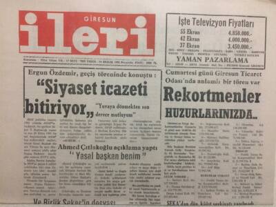 Giresun İleri Gazetesi 24 Aralık 1992 - Siyaset İcazeti Bitiriyor GZ32455 - 1