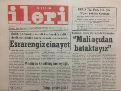 Giresun İleri Gazetesi 24 Ekim 1992 - Esrarengiz Cinayet GZ32476 - 1