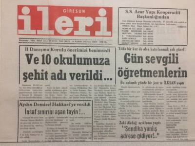 Giresun İleri Gazetesi 24 Kasım 1992 - Şampiyonluğun En Büyük Adayıyız GZ32459 - 1