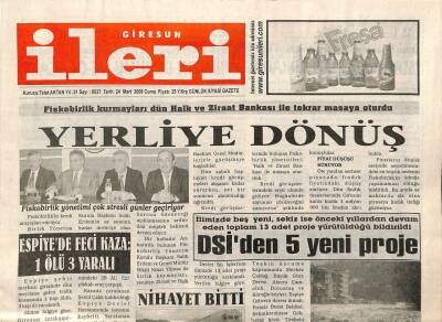 Giresun İleri Gazetesi 24 Mart 2006 - Yerliye Dönüş GZ108715 - 1