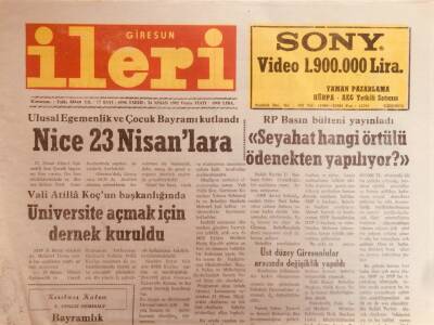 Giresun İleri Gazetesi 24 Nisan 1992 - Üniversite Açmak İçin Denek Kuruldu GZ38683 - 1