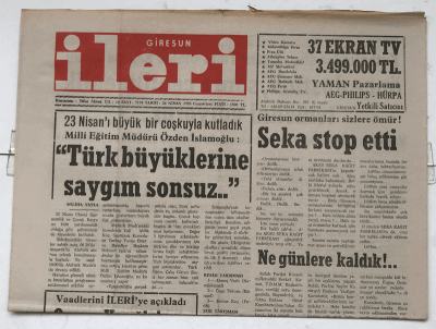 Giresun İleri Gazetesi 24 Nisan 1993 - Seka Stop Etti GZ7441 - 1