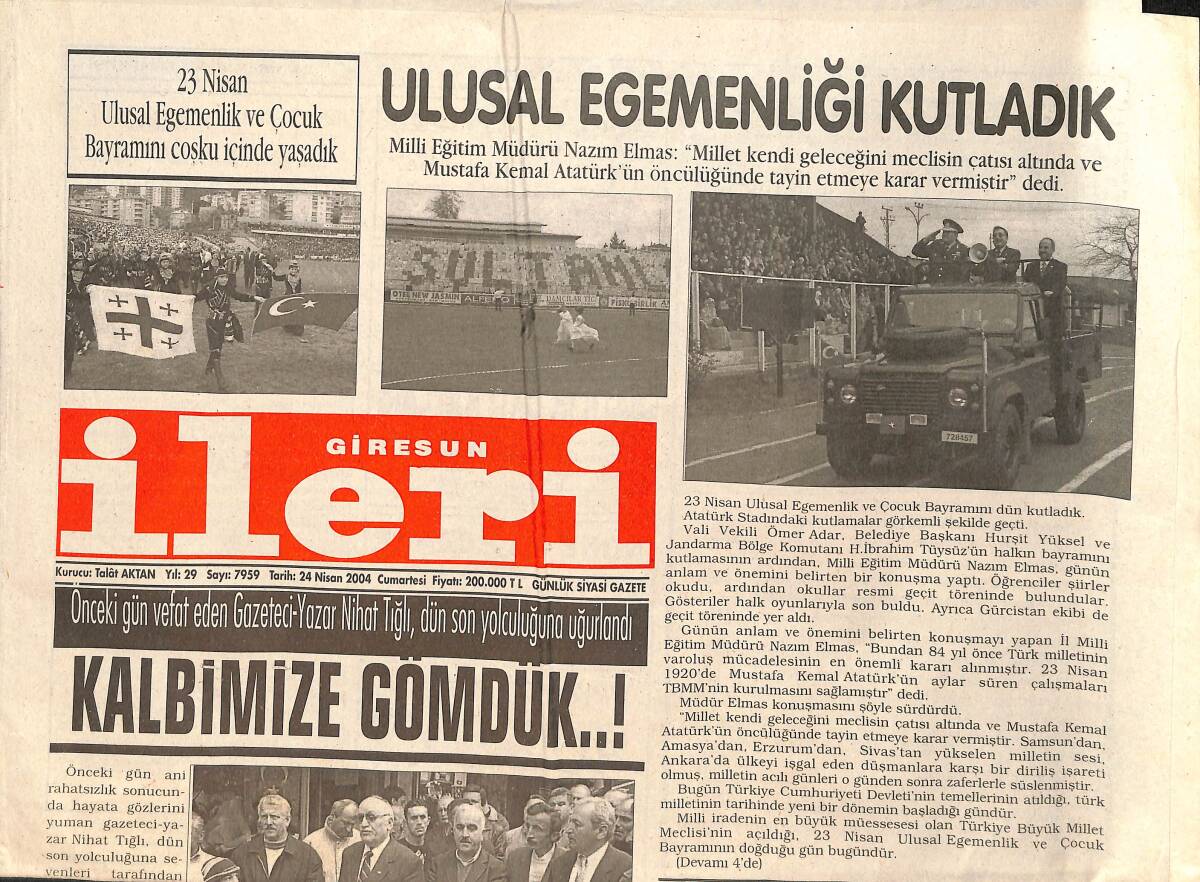 Giresun İleri Gazetesi 24 Nisan 2004 - Görele , Hastaneyi Bekliyor GZ154110 - 1