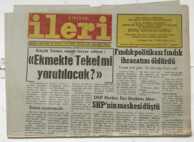Giresun İleri Gazetesi 24 Temmuz 1990 - SHP nin Maskesi Düştü GZ7330 - 1