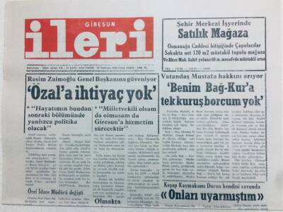 Giresun İleri Gazetesi 24 Temmuz 1992 - Özala İhtiyaç Var GZ41448 - 1