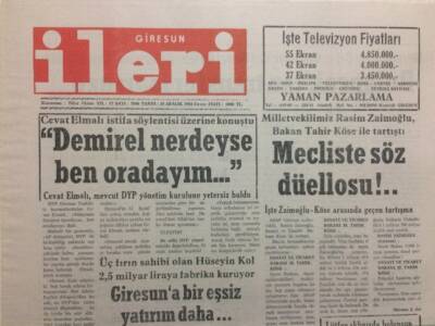 Giresun İleri Gazetesi 25 Aralık 1992 - Demirel Neredeyse Ben Oradayım GZ32457 - 1