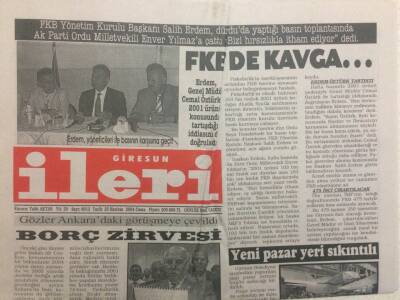 Giresun İleri Gazetesi 25 Haziran 2004 - FKBde Kavga GZ32368 - 1