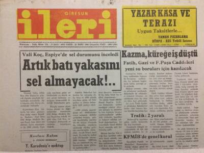 Giresun İleri Gazetesi 25 Mart 1992 - Vali KoçArtık Batı Yakasını Sel Almayacak GZ34518 - 1
