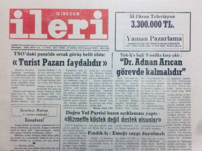 Giresun İleri Gazetesi 25 Mayıs 1992 - Turist Pazarı Faydalıdır GZ41677 - 1