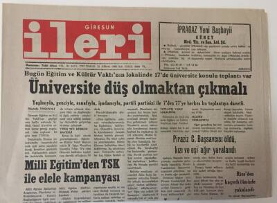 Giresun İleri Gazetesi 25 Nisan 1995 - Üniversite Düş Olmaktan Çıkmalı GZ13473 - 2