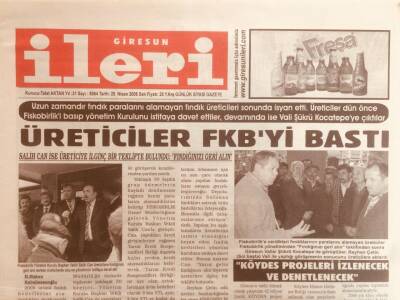 Giresun İleri Gazetesi 25 Nisan 2006 - Üreticiler FKByi Bastı GZ38685 - 1