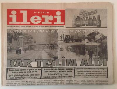 Giresun İleri Gazetesi 25 Ocak 2006 - Kar Teslim Aldı ... GZ31196 - 1