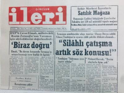 Giresun İleri Gazetesi 25 Temmuz 1992 - Silahlı Çatışma Söz Konusu GZ41447 - 1